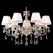 Подвесная люстра Eurosvet Amelia 3637/7 белый с золотом/прозрачный хрусталь Strotskis Подвесная люстра Eurosvet Amelia 3637/7 белый с золотом/прозрачный хрусталь Strotskis