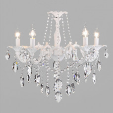 Подвесная люстра Eurosvet Veletta 10108/5 белый/прозрачный хрусталь Strotskis Подвесная люстра Eurosvet Veletta 10108/5 белый/прозрачный хрусталь Strotskis
