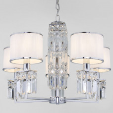 Подвесная люстра Eurosvet Zaffiro 10099/5 хром/прозрачный хрусталь Strotskis (новый абажур) Подвесная люстра Eurosvet Zaffiro 10099/5 хром/прозрачный хрусталь Strotskis (новый абажур)