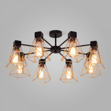 Люстра на штанге Eurosvet Trappola 70107/8 черный/латунь Люстра на штанге Eurosvet Trappola 70107/8 черный/латунь