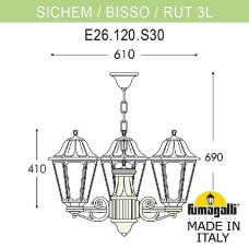 Подвесной светильник Fumagalli Rut E26.120.S30.AXF1R