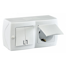 Блок с розеткой и выключателем Mono Electric Octans IP20 104-010101-187