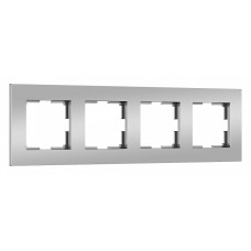 Рамка на 4 поста Werkel Slab серебро матовый W0042965